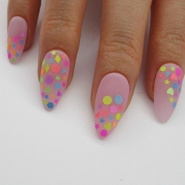 Girl With Stupendous Confetti Nails