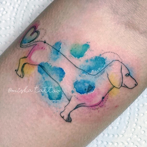 Girl With Stupendous Dachshund Tattoos