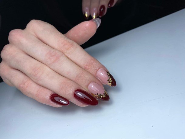 Girl With Stupendous Deep Red Nails