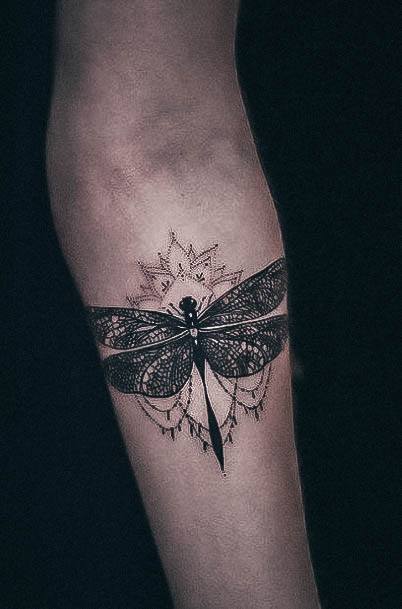 Girl With Stupendous Dragonfly Tattoos