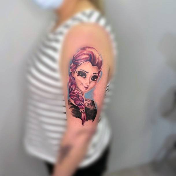 Girl With Stupendous Elsa Tattoos