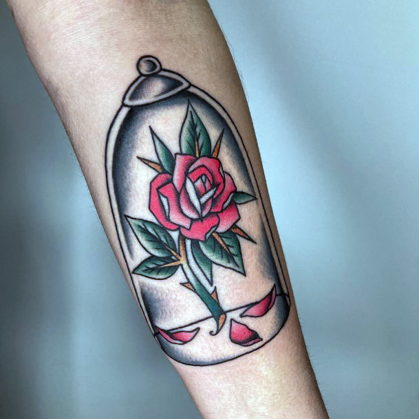 Girl With Stupendous Enchanted Rose Tattoos