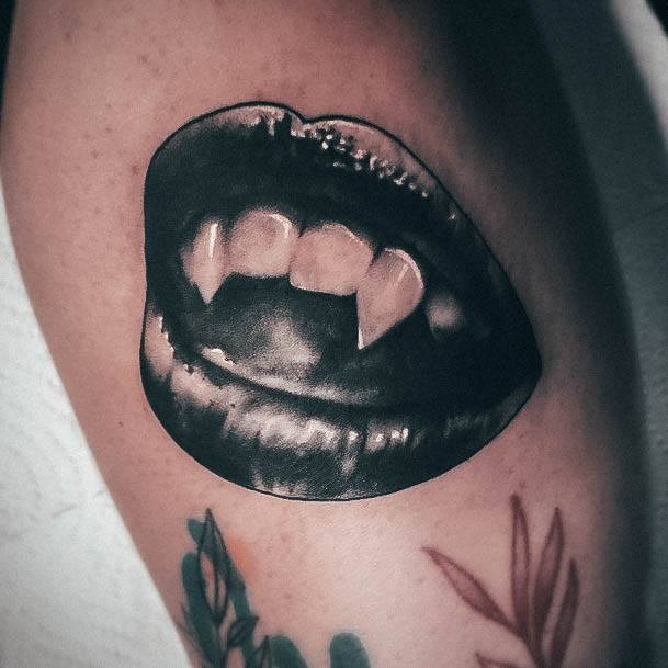 Girl With Stupendous Fangs Tattoos