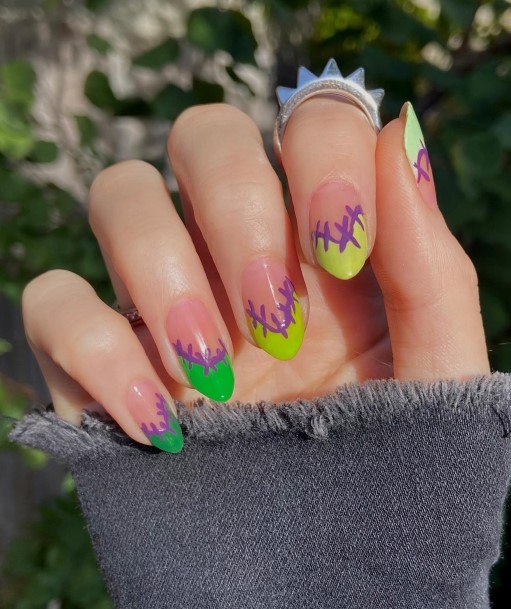 Girl With Stupendous Frankenstein Nails