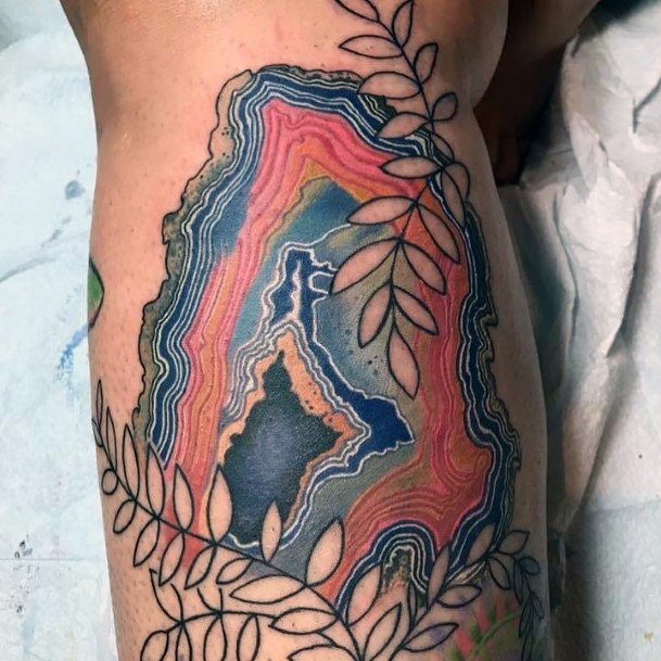 Girl With Stupendous Geode Tattoos