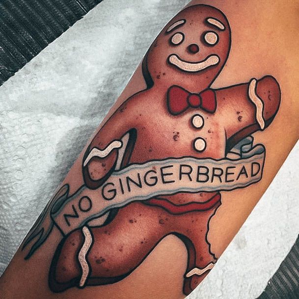 Girl With Stupendous Gingerbread Man Tattoos Banner