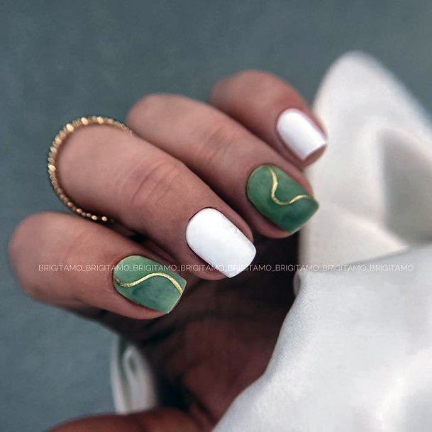 Girl With Stupendous Green Dress Nails