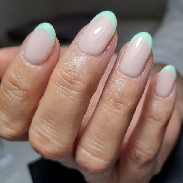 Girl With Stupendous Green French Tip Nails