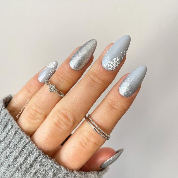 Girl With Stupendous Grey Nails