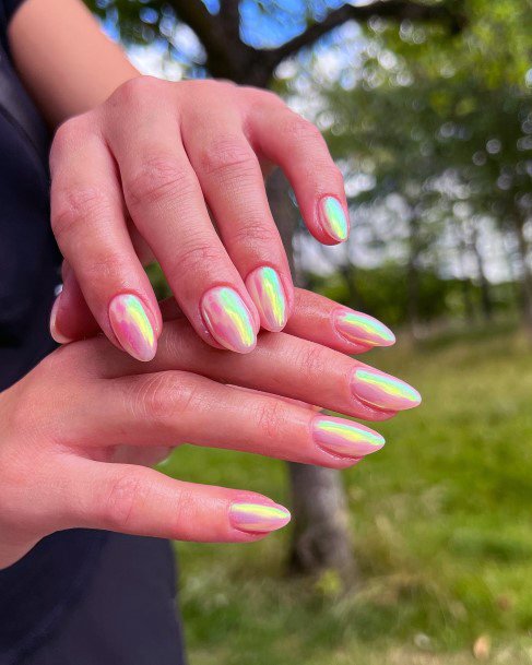 Girl With Stupendous Holographic Nails