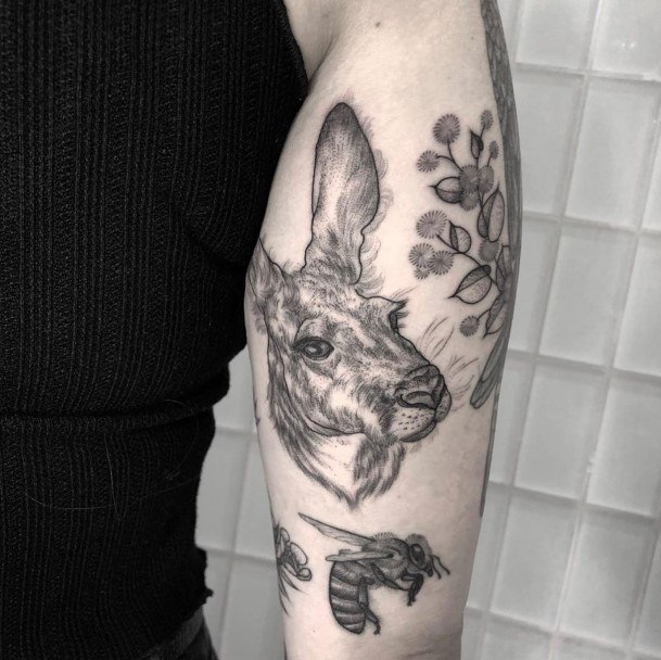 Girl With Stupendous Kangaroo Tattoos