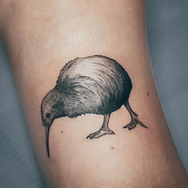 Girl With Stupendous Kiwi Bird Tattoos