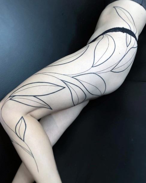 Girl With Stupendous Leaf Tattoos