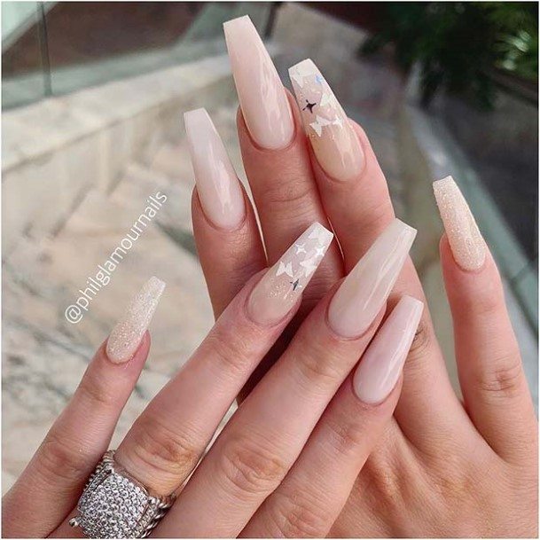 Girl With Stupendous Light Nude Nails