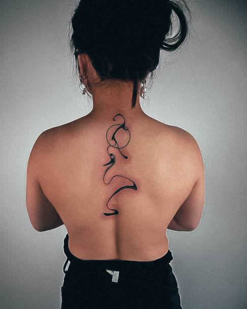 Girl With Stupendous Line Tattoos