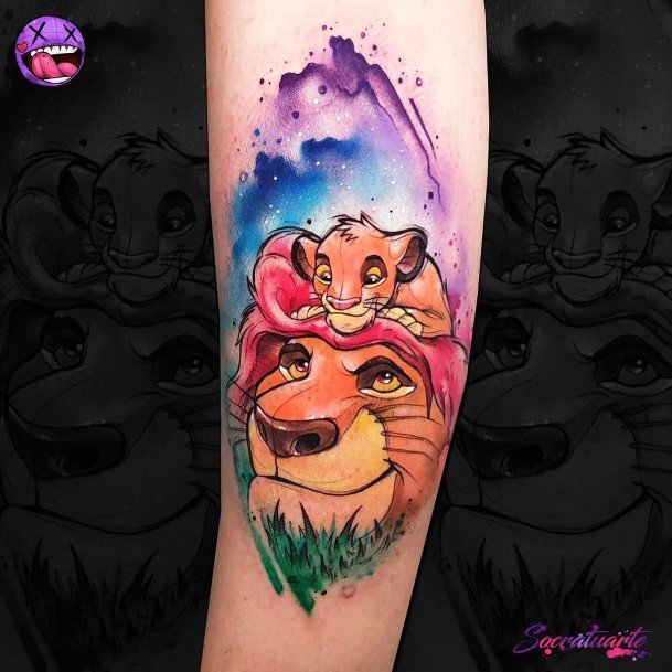 Girl With Stupendous Lion King Tattoos