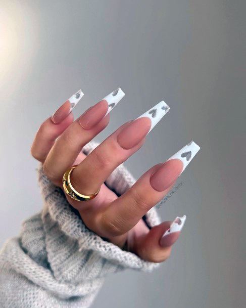 Girl With Stupendous Long French Nails