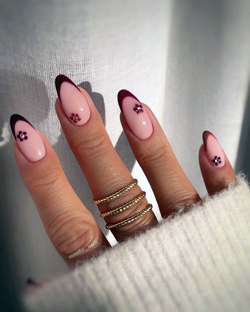 Girl With Stupendous Maroon Dress Nails