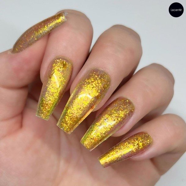 Girl With Stupendous Metallic Gold Nails