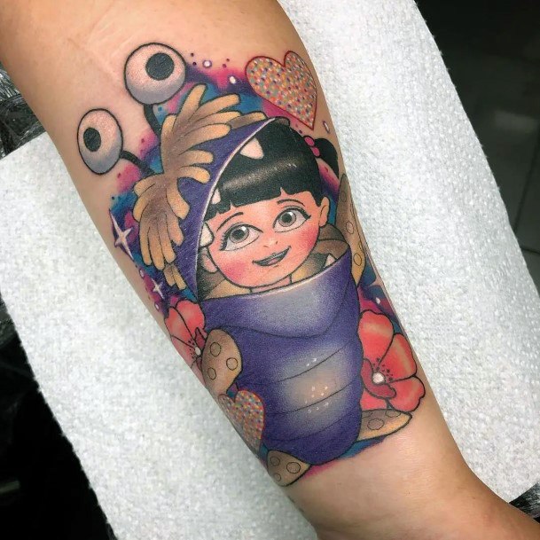 Girl With Stupendous Monsters Inc Tattoos