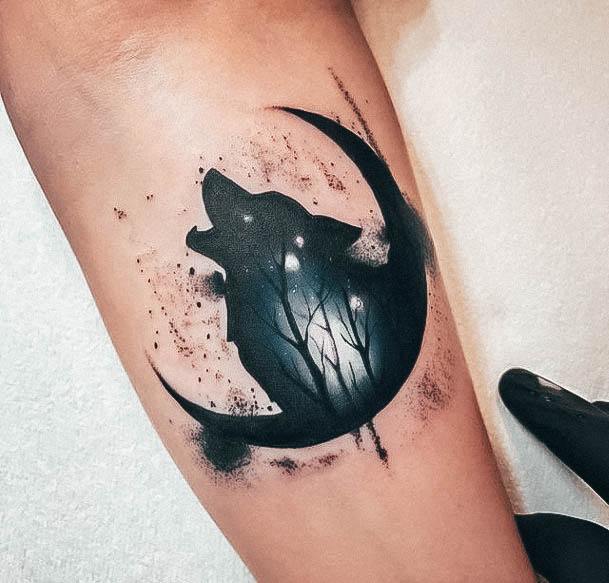 Girl With Stupendous Moon Tattoos