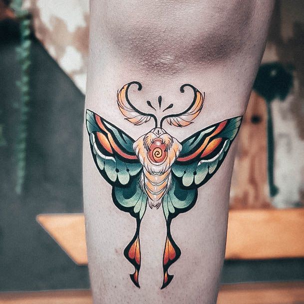 Girl With Stupendous Moth Tattoos