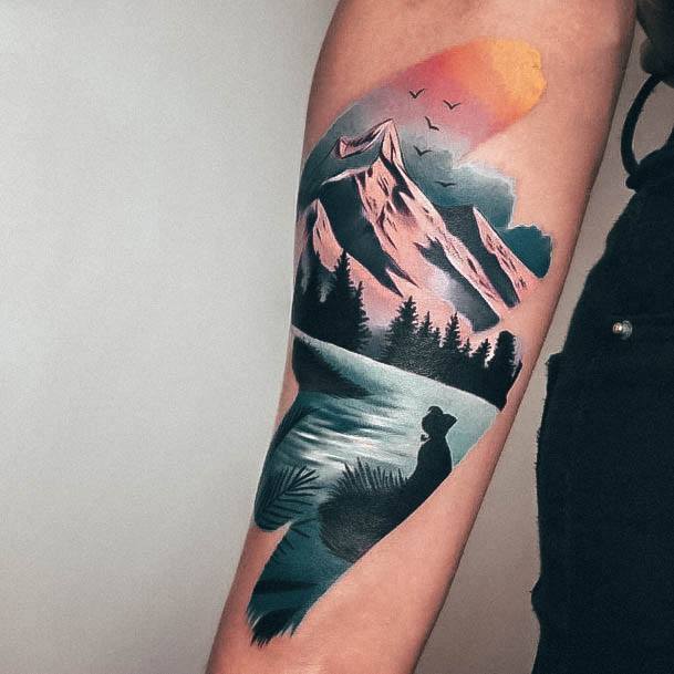 Girl With Stupendous Mountain Tattoos