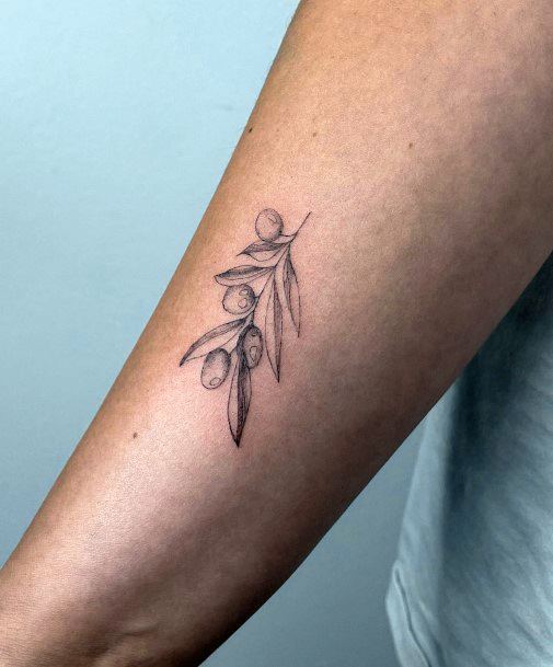 Girl With Stupendous Olive Branch Tattoos
