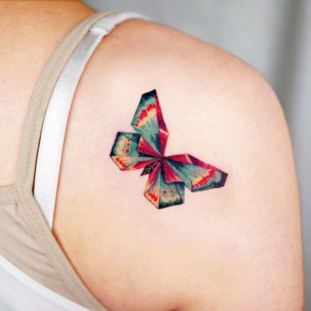 Girl With Stupendous Origami Tattoos