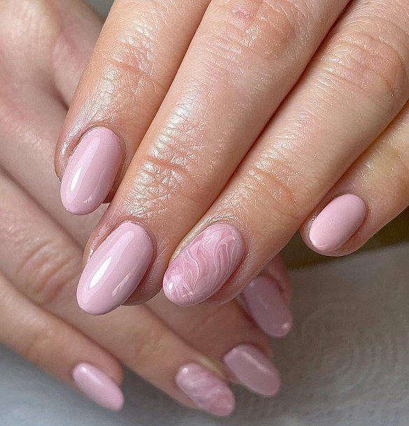 Girl With Stupendous Pale Pink Nails