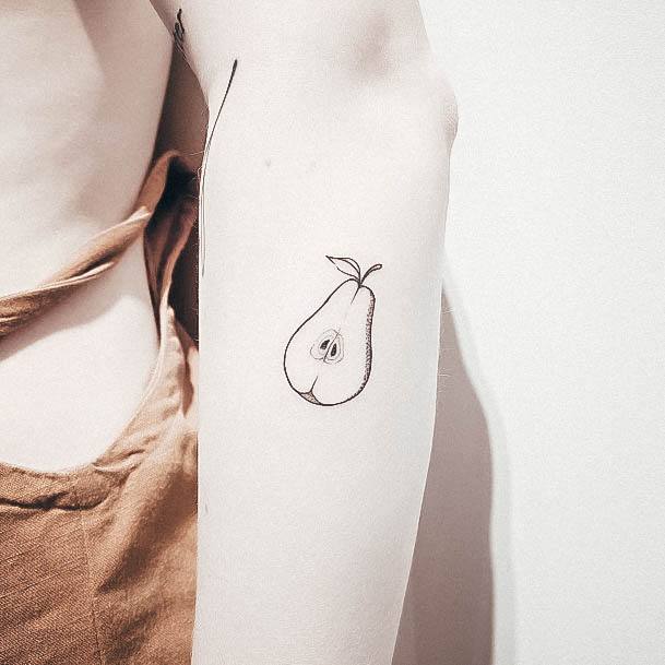 Girl With Stupendous Pear Tattoos