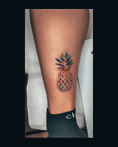 Girl With Stupendous Pineapple Tattoos