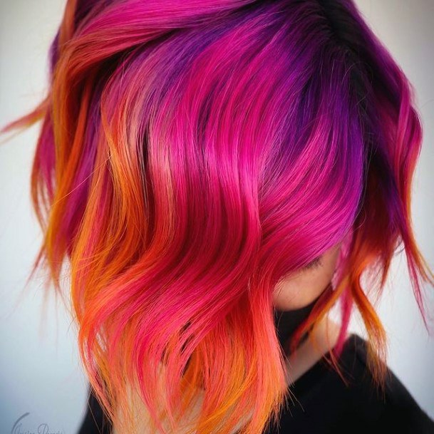 Girl With Stupendous Pink Ombre Hairstyless