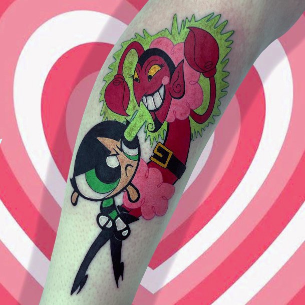 Girl With Stupendous Powerpuff Girls Tattoos