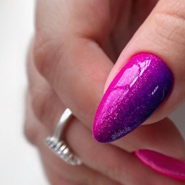 Girl With Stupendous Purple Summer Nails