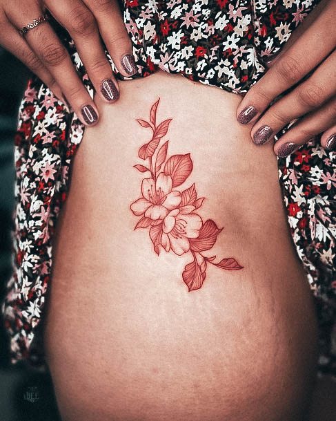 Girl With Stupendous Red Ink Tattoos