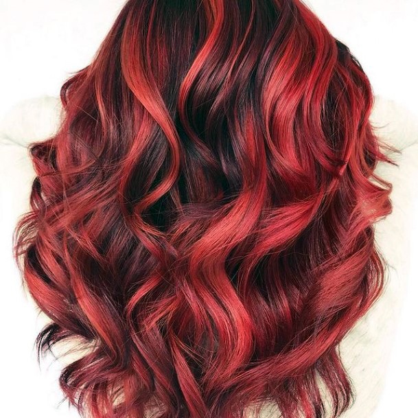 Girl With Stupendous Red Ombre Hairstyless