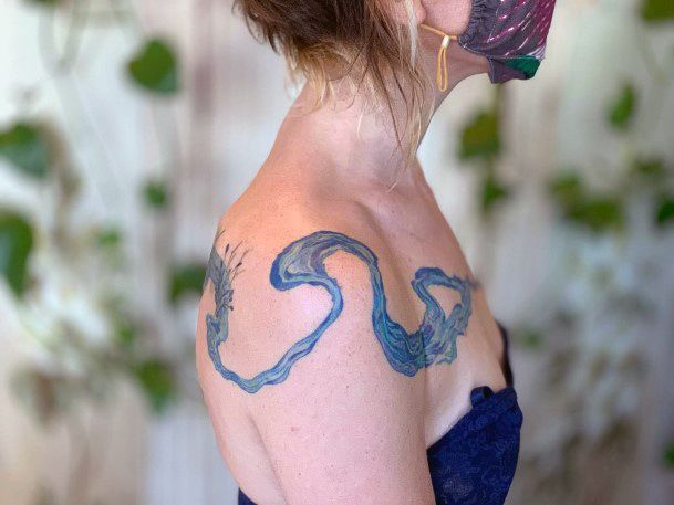 Girl With Stupendous River Tattoos