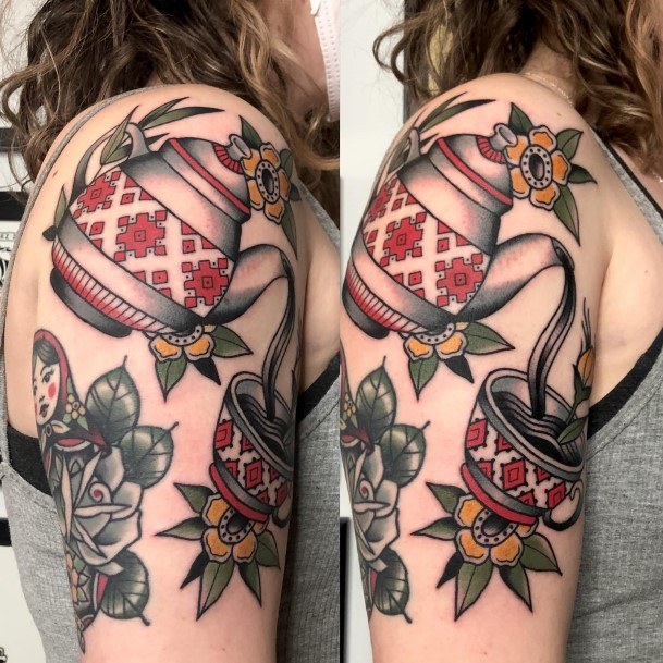 Girl With Stupendous Russian Nesting Doll Matryoshka Tattoos