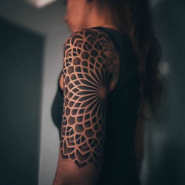 Girl With Stupendous Sacred Geometry Tattoos