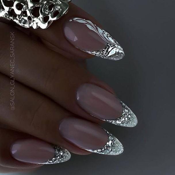 Girl With Stupendous Silver Nails