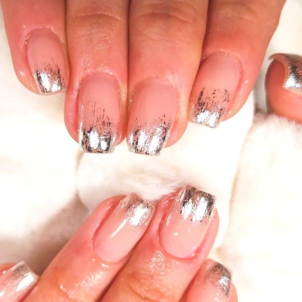 Girl With Stupendous Silver Ombre Nails