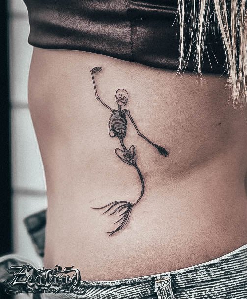 Girl With Stupendous Skeleton Tattoos