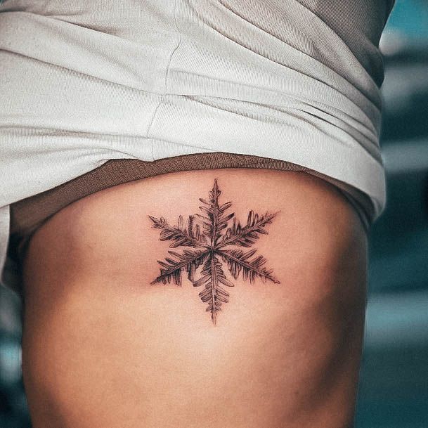 Girl With Stupendous Snowflake Tattoos