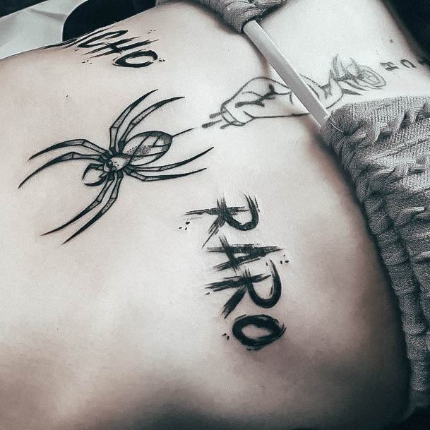 Girl With Stupendous Spider Tattoos