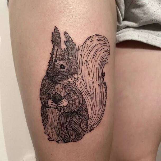 Girl With Stupendous Squirrel Tattoos