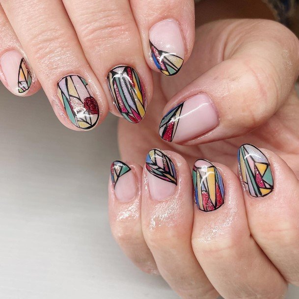 Girl With Stupendous Stained Glass Nails