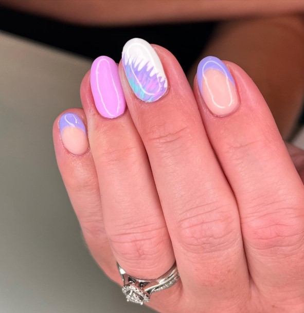 Girl With Stupendous Tie Dye Nails