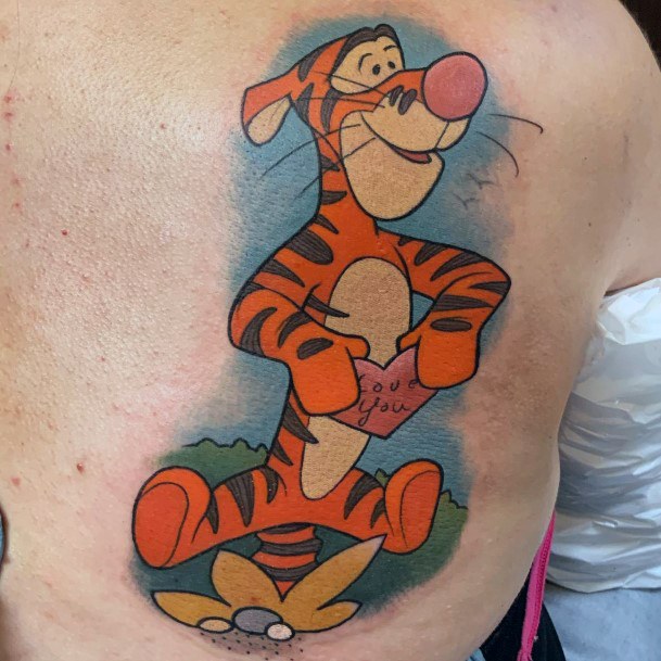 Girl With Stupendous Tigger Tattoos