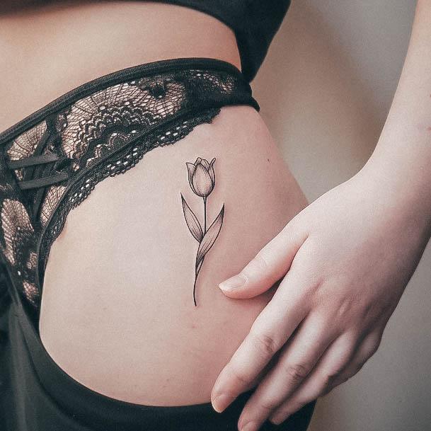 Girl With Stupendous Tulip Tattoos